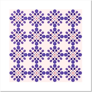 Persian Tiles Purple Palette Posters and Art